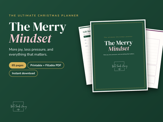 The Merry Mindset, Christmas Planner Printable, Fillable PDF Holiday Planner, Gift Tracker, Budget, Menu, Christmas Organizer, Instant Download